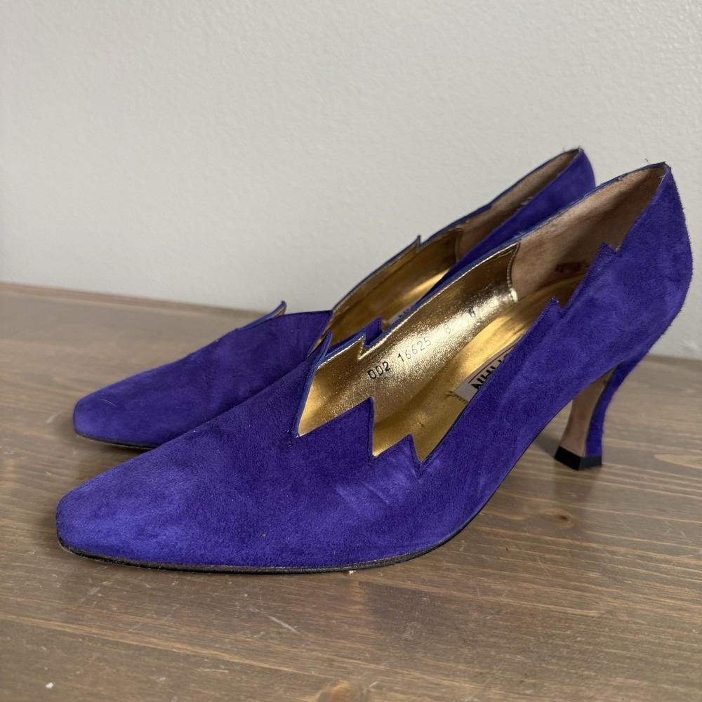 Timothy Hitsman Womens Womens 8 Purple Vintage Cut‎ Out Pumps Heels
